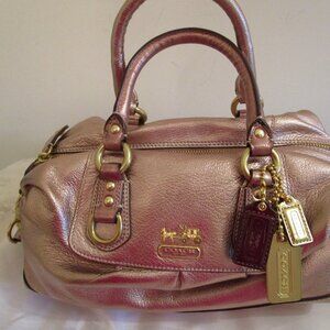 Coach Madison Metallic Rose Gold Satchel with matching Wristlet